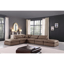 Meridian Comfy Brown Vegan Leather Modular Sectional IMAGE 2