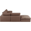 Meridian Comfy Brown Vegan Leather Modular Sectional IMAGE 5