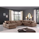 Meridian Comfy Brown Vegan Leather Modular Sectional IMAGE 2