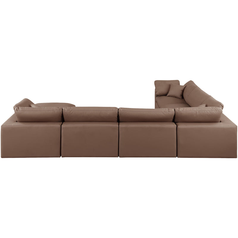 Meridian Comfy Brown Vegan Leather Modular Sectional IMAGE 3
