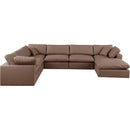Meridian Comfy Brown Vegan Leather Modular Sectional IMAGE 4