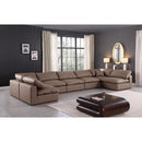 Meridian Comfy Brown Vegan Leather Modular Sectional IMAGE 2