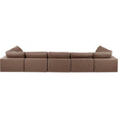 Meridian Comfy Brown Vegan Leather Modular Sectional IMAGE 3