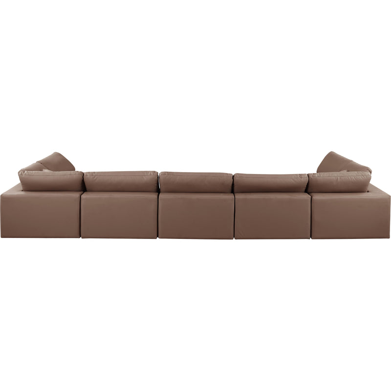 Meridian Comfy Brown Vegan Leather Modular Sectional IMAGE 3
