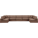 Meridian Comfy Brown Vegan Leather Modular Sectional IMAGE 4