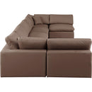 Meridian Comfy Brown Vegan Leather Modular Sectional IMAGE 5