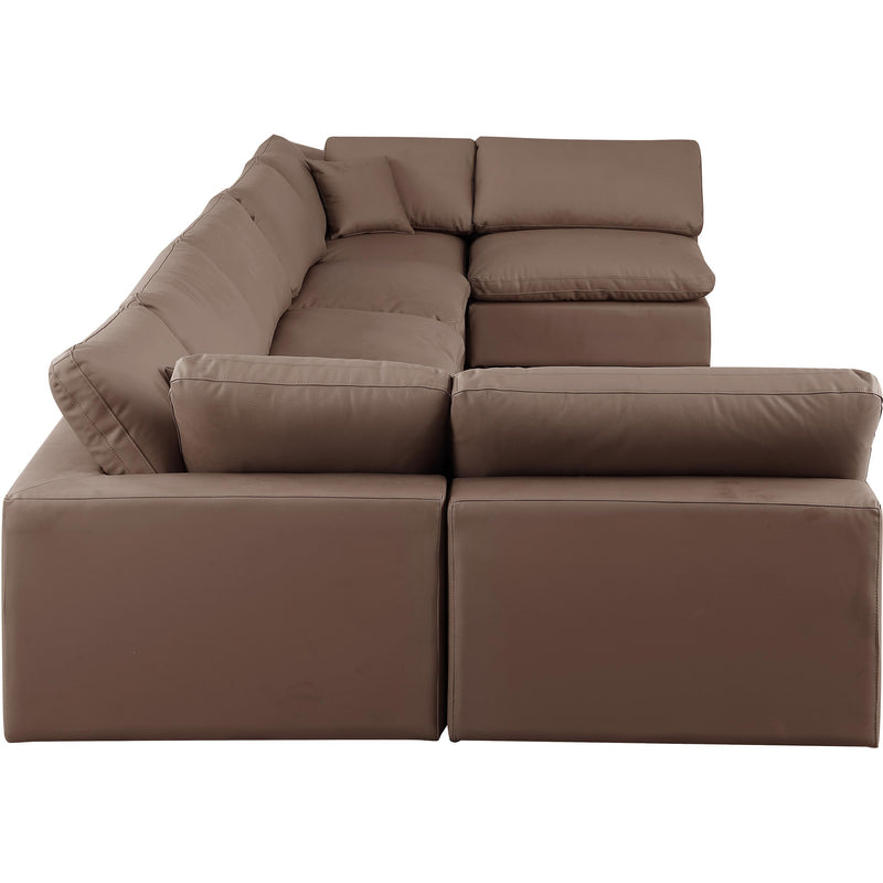 Meridian Comfy Brown Vegan Leather Modular Sectional IMAGE 5