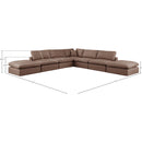 Meridian Comfy Brown Vegan Leather Modular Sectional IMAGE 10