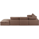 Meridian Comfy Brown Vegan Leather Modular Sectional IMAGE 3
