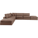 Meridian Comfy Brown Vegan Leather Modular Sectional IMAGE 4