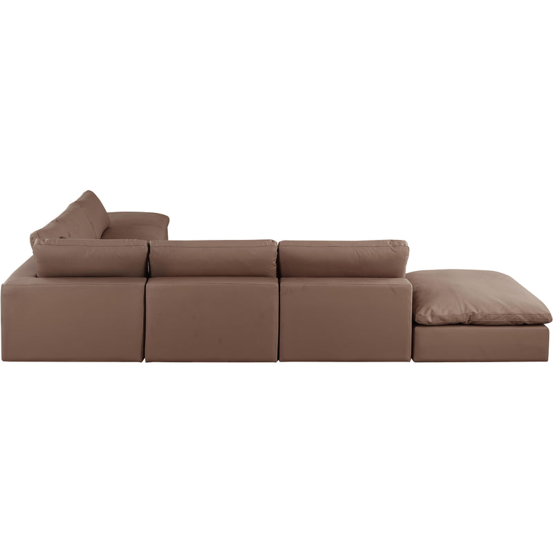 Meridian Comfy Brown Vegan Leather Modular Sectional IMAGE 5