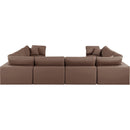 Meridian Comfy Brown Vegan Leather Modular Sectional IMAGE 3