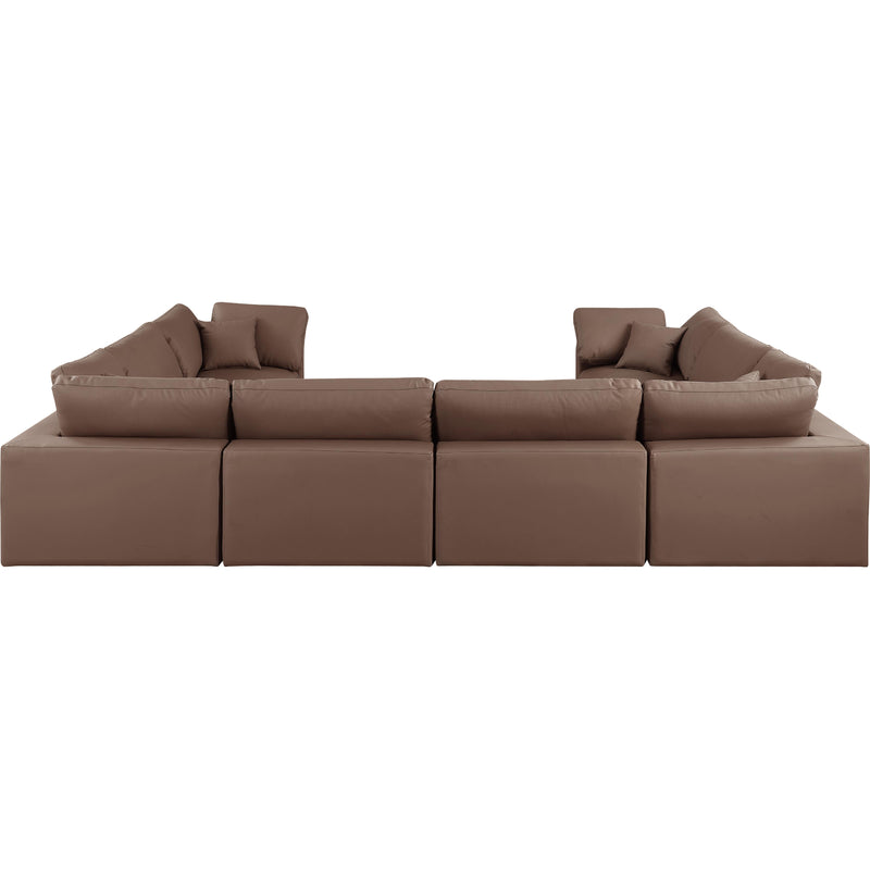 Meridian Comfy Brown Vegan Leather Modular Sectional IMAGE 3