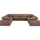 Meridian Comfy Brown Vegan Leather Modular Sectional IMAGE 4