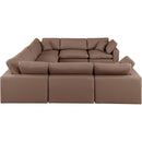 Meridian Comfy Brown Vegan Leather Modular Sectional IMAGE 5