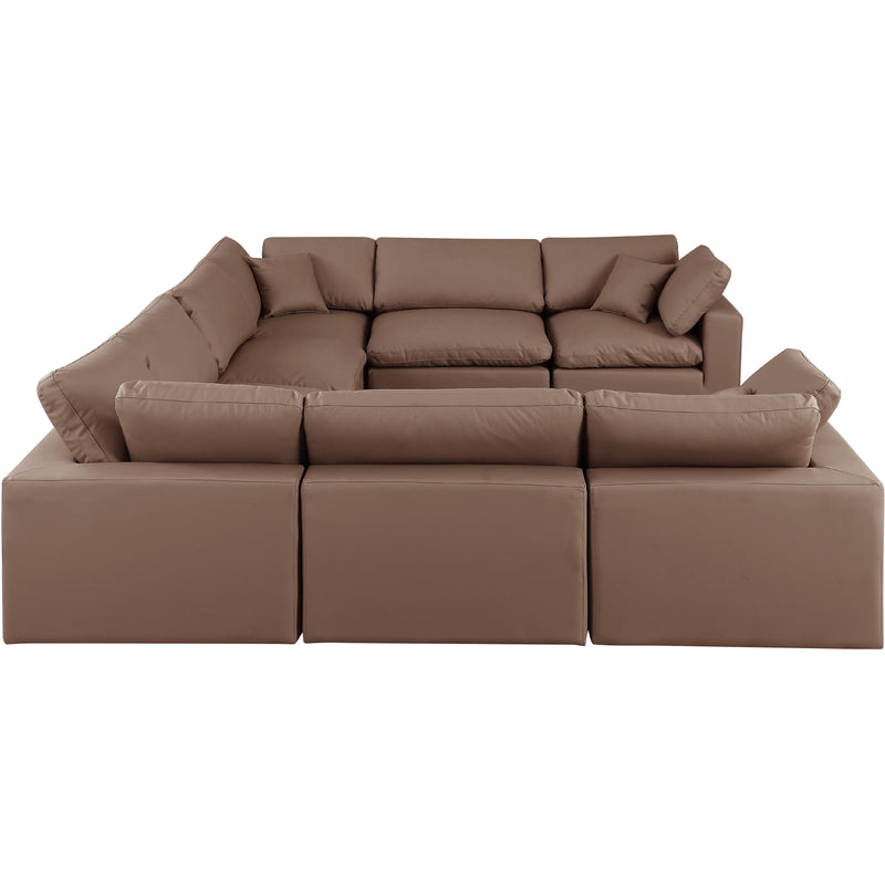 Meridian Comfy Brown Vegan Leather Modular Sectional IMAGE 5