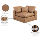 Meridian Comfy Cognac Vegan Leather Modular Corner Chair IMAGE 12