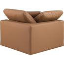 Meridian Comfy Cognac Vegan Leather Modular Corner Chair IMAGE 3