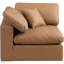 Meridian Comfy Cognac Vegan Leather Modular Corner Chair IMAGE 4