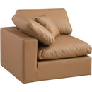 Meridian Comfy Cognac Vegan Leather Modular Corner Chair IMAGE 5