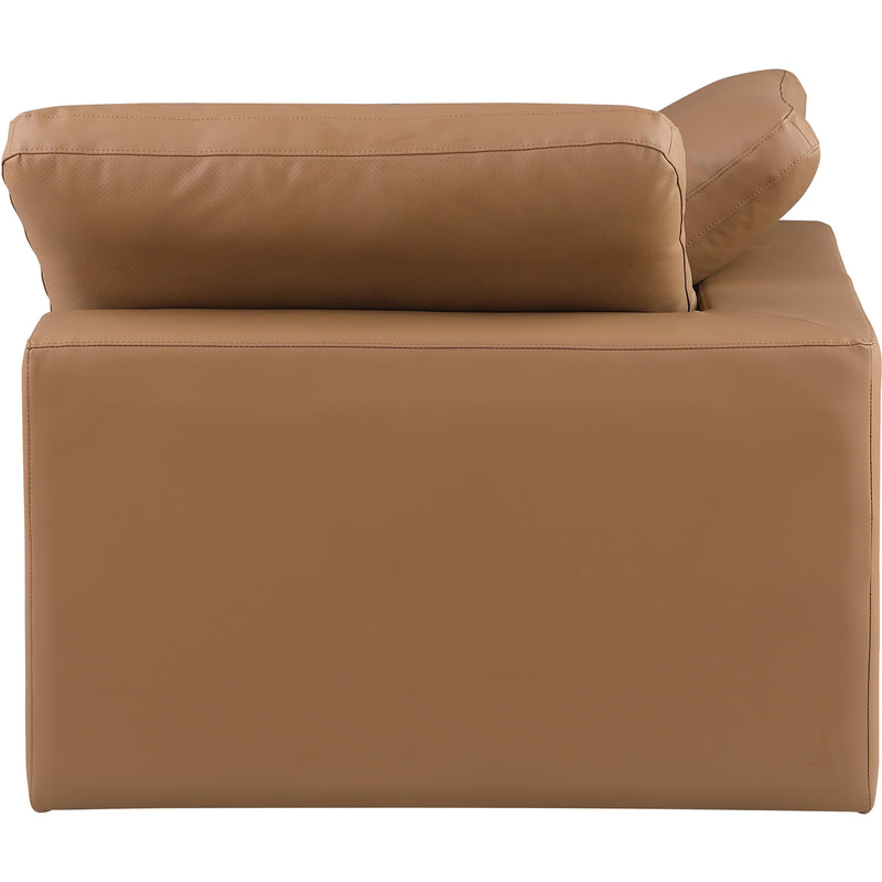 Meridian Comfy Cognac Vegan Leather Modular Corner Chair IMAGE 7