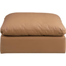 Meridian Comfy Cognac Vegan Leather Modular Ottoman IMAGE 3
