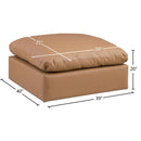 Meridian Comfy Cognac Vegan Leather Modular Ottoman IMAGE 5