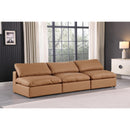 Meridian Comfy Cognac Vegan Leather Modular Sofa IMAGE 2