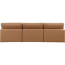 Meridian Comfy Cognac Vegan Leather Modular Sofa IMAGE 3