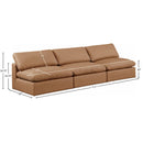 Meridian Comfy Cognac Vegan Leather Modular Sofa IMAGE 9