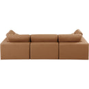 Meridian Comfy Cognac Vegan Leather Modular Sofa IMAGE 3