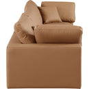 Meridian Comfy Cognac Vegan Leather Modular Sofa IMAGE 5