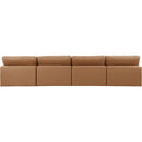 Meridian Comfy Cognac Vegan Leather Modular Sofa IMAGE 3