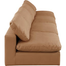 Meridian Comfy Cognac Vegan Leather Modular Sofa IMAGE 5