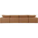Meridian Comfy Cognac Vegan Leather Modular Sofa IMAGE 3