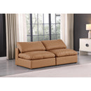 Meridian Comfy Cognac Vegan Leather Modular Sofa IMAGE 2