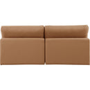 Meridian Comfy Cognac Vegan Leather Modular Sofa IMAGE 3