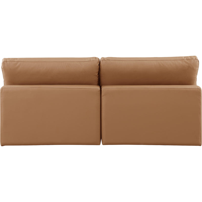 Meridian Comfy Cognac Vegan Leather Modular Sofa IMAGE 3