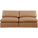 Meridian Comfy Cognac Vegan Leather Modular Sofa IMAGE 4