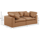 Meridian Comfy Cognac Vegan Leather Modular Sofa IMAGE 9