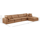 Meridian Comfy Cognac Vegan Leather Modular Sectional IMAGE 15