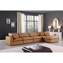 Meridian Comfy Cognac Vegan Leather Modular Sectional IMAGE 3