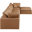 Meridian Comfy Cognac Vegan Leather Modular Sectional IMAGE 9