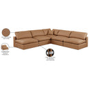 Meridian Comfy Cognac Vegan Leather Modular Sectional IMAGE 11