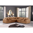 Meridian Comfy Cognac Vegan Leather Modular Sectional IMAGE 2