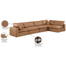 Meridian Comfy Cognac Vegan Leather Modular Sectional IMAGE 16