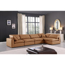Meridian Comfy Cognac Vegan Leather Modular Sectional IMAGE 3