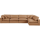 Meridian Comfy Cognac Vegan Leather Modular Sectional IMAGE 8