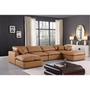 Meridian Comfy Cognac Vegan Leather Modular Sectional IMAGE 2