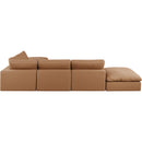 Meridian Comfy Cognac Vegan Leather Modular Sectional IMAGE 3